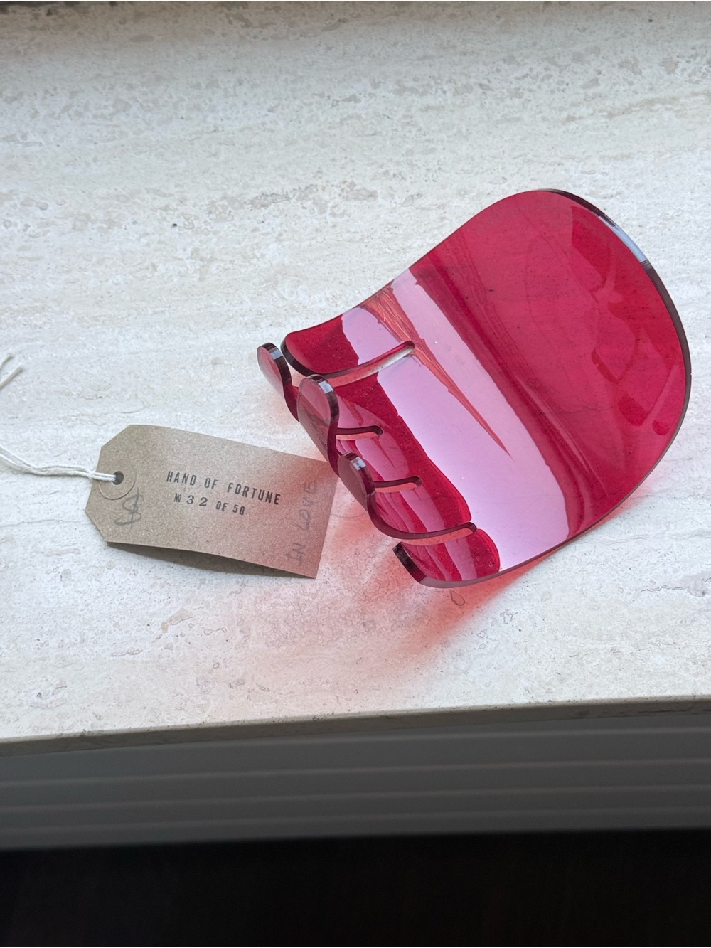 Sebastian Bergne "Hand of Fortune" Red Acrylic Tray - Limited Studio Edition 32/